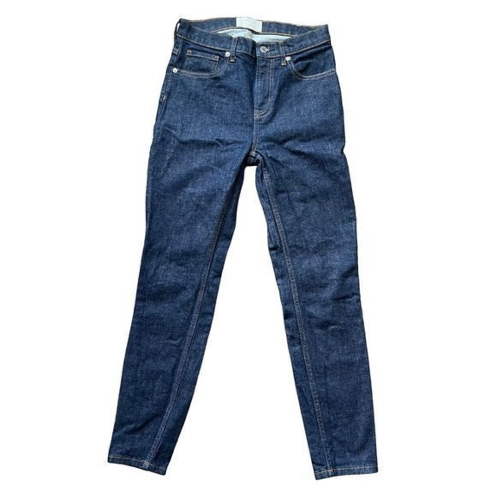 Everlane Women's Cotton Blend Dark Wash High Rise Skinny Ankle Jeans Size 28